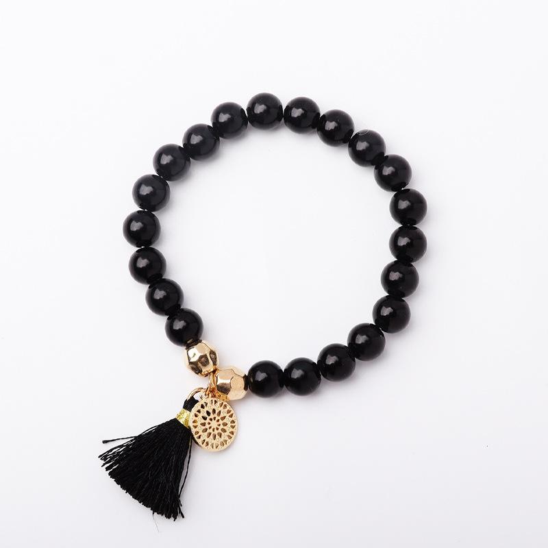 New hot-selling beaded turquoise fringed disc bracelet European and American fashion creative bracelet 1-piece set