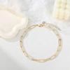 Creative Oval Paper Clip Bracelet Extension Chain Adjustable Bangle Rhinestones Inlaid Simple