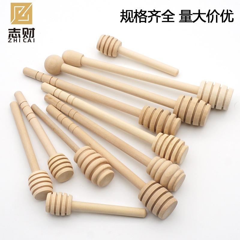 Honey Stir Bar Mixing Handle Jar Spoon PracticalWood Dipper Honey Long Stick Supplies Honey Kitchen Tools