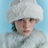 POESIEDAME FUR TOQUE HAT IN SUEDE CREAM