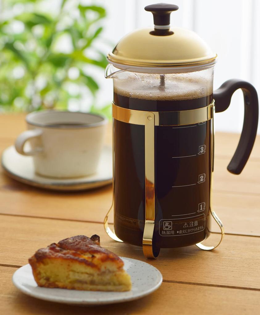 Yoshikawa Coffee Press/Tea Server, 750ml French Press, 5-Cup Capacity, Graduated, Made In Japan, Mocha Brown, SJ3306