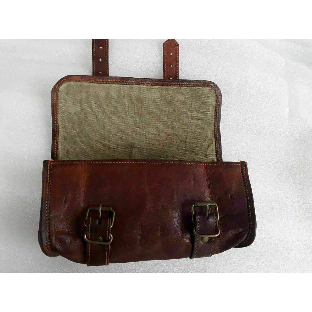 Универсальные козьи кожаные коричневые мотоциклетные боковые седельные сумки для хранения вилок для инструментов