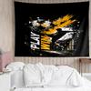 Soccer Print Tapestry, Backdrop, Easy Setup, Ideal for Bedroom, Office & Living Room, with Aesthetic Wall Hanging Decor.