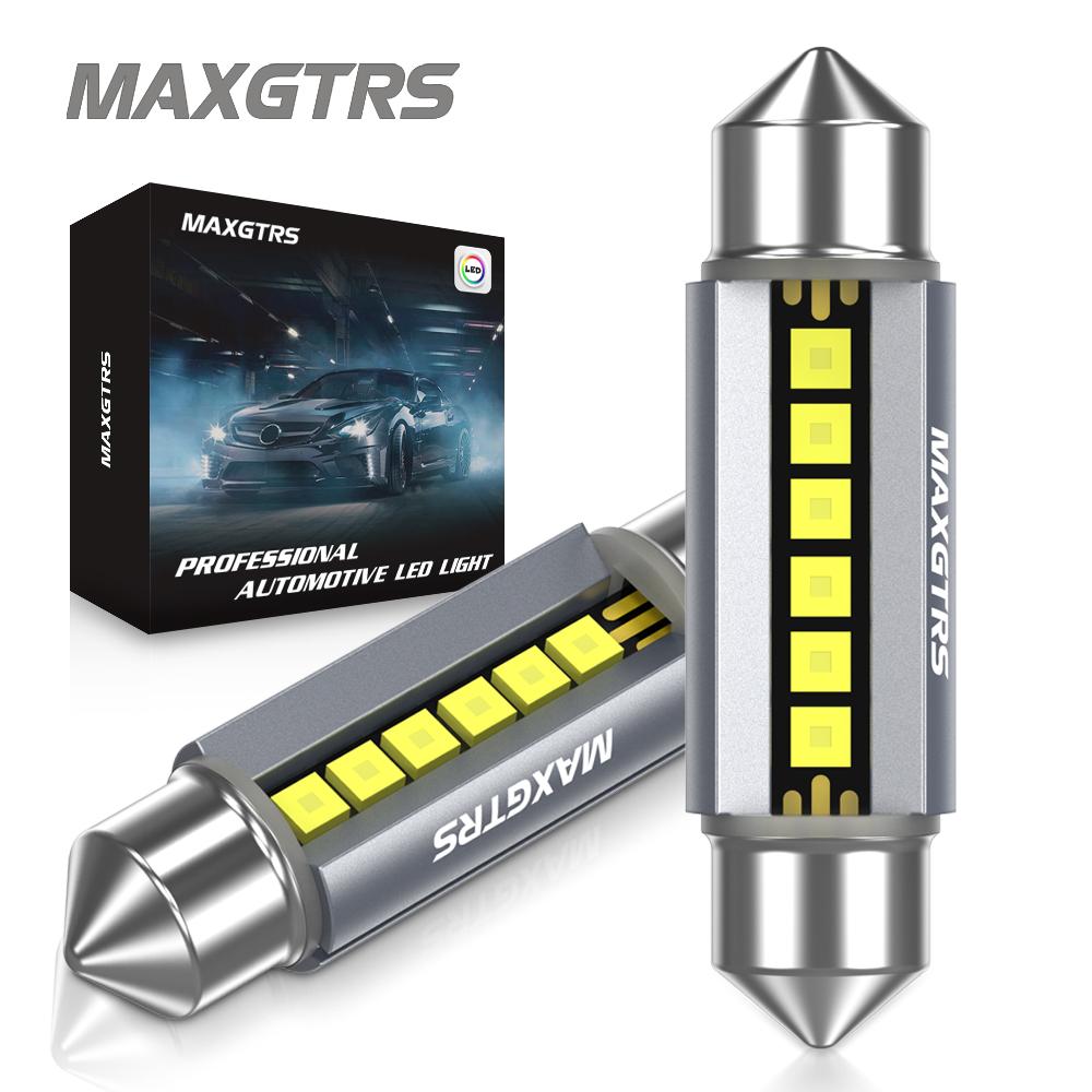 MAXGTRS 2 шт. Светодиодные C5W C10W 39 мм 41 мм 42 мм Купольные Canbus Без ошибок 6500K Белый Автомобильная Внутренняя Лампа для Чтения Купольная Лампа Багажника 12В