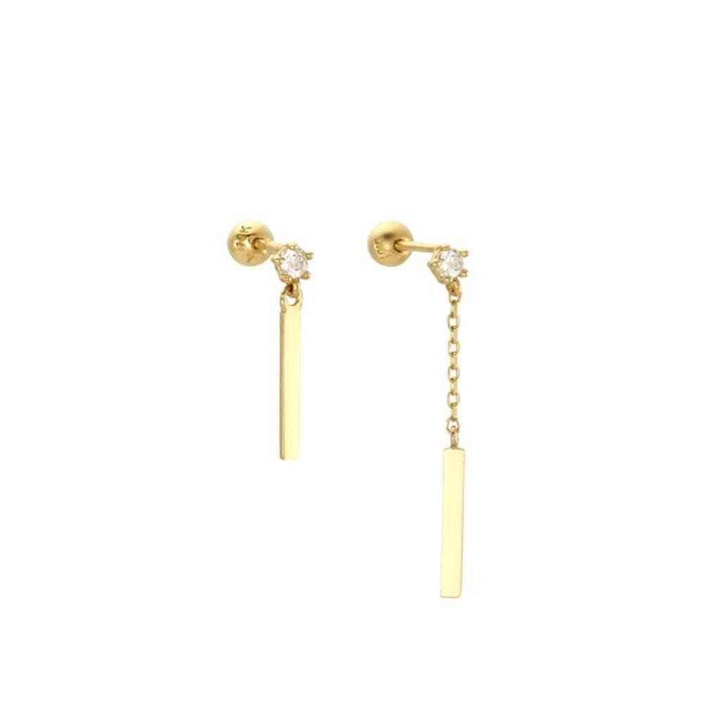 LLOYD Unbalanced 10K GOLD Gold Earrings (LPTF2065T)