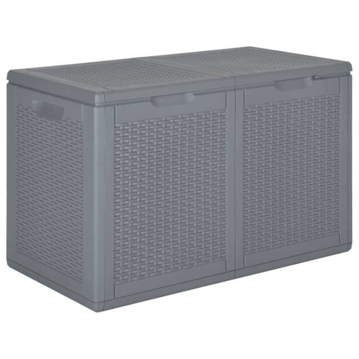 VidaXL Garden Storage Box Grey PP Rattan 180 L 364060