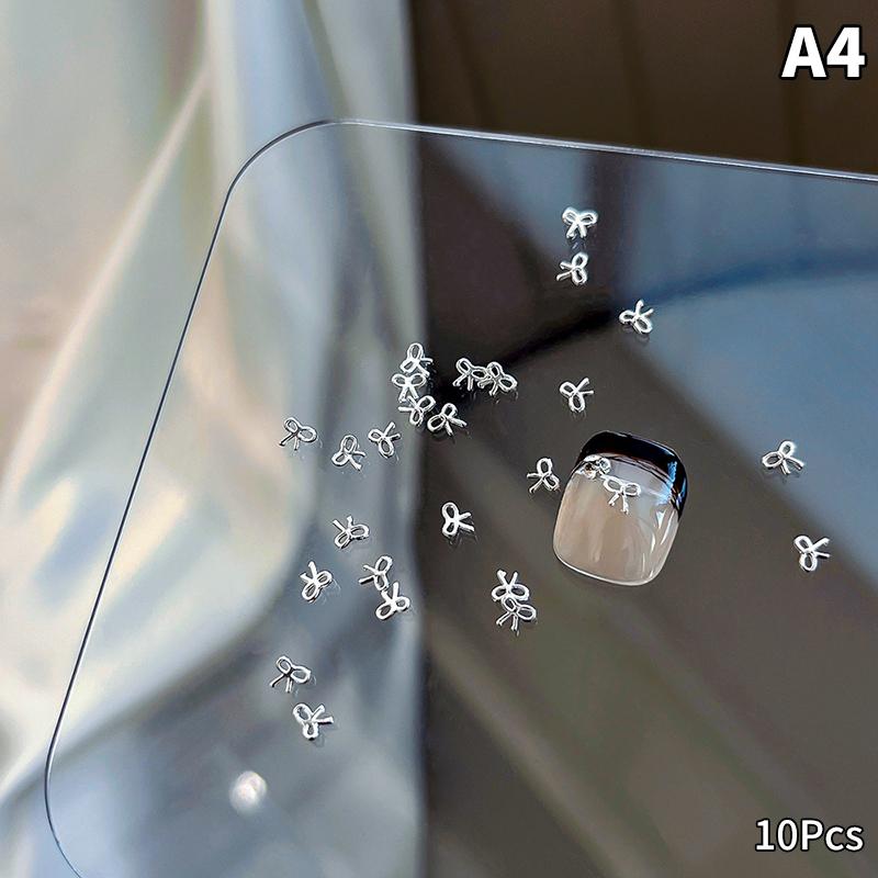 10 шт. роскошных кавайных бантиков для ногтей, 3D японский сплав, галстук-бабочка, украшения для ногтей, стразы, аксессуары для самостоятельного изготовления