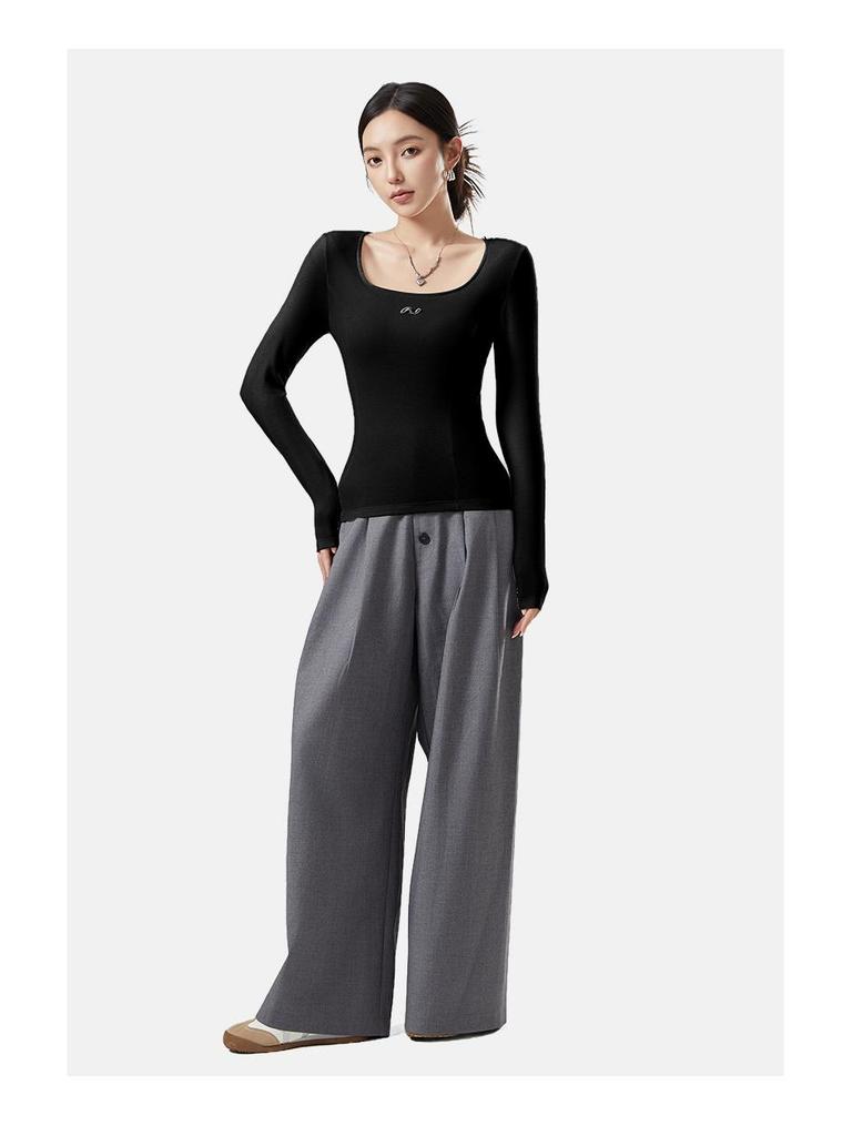 10A Antibacterial Women's Square Neck Thermal Base Layer – Autumn/Winter Slimming, High-Elastic, Fashion Underwear