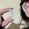 Diamond Flower Non-Pierced Ear Clips for Women - Bridal Ear Cuffs for Autumn/Winter