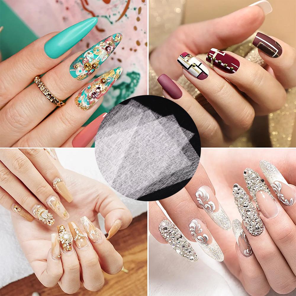 10/20/50 шт. Наращивание ногтей стекловолокно нетканые шелковые накладки французский маникюр акриловые типсы УФ-гель наращивание волокон бумага ногти инструменты