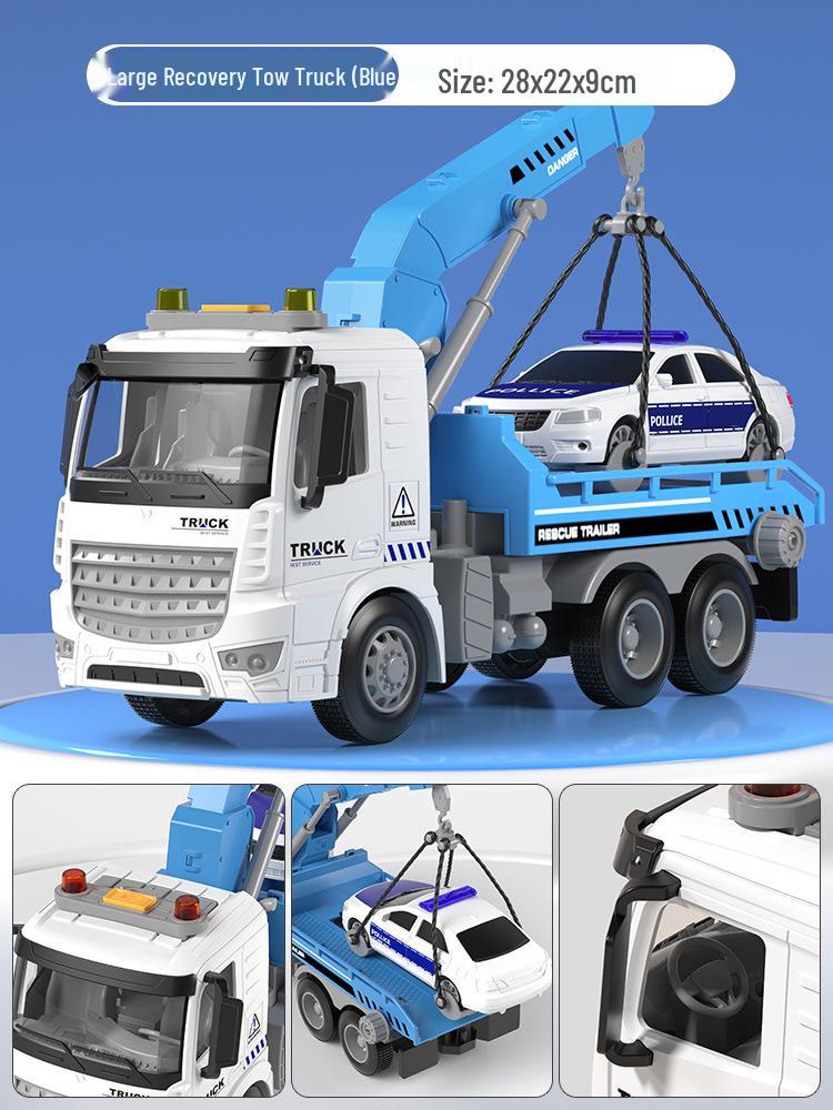 Extra Large Kids Tow Truck Crane & Small Cars Rescue Transport Toy