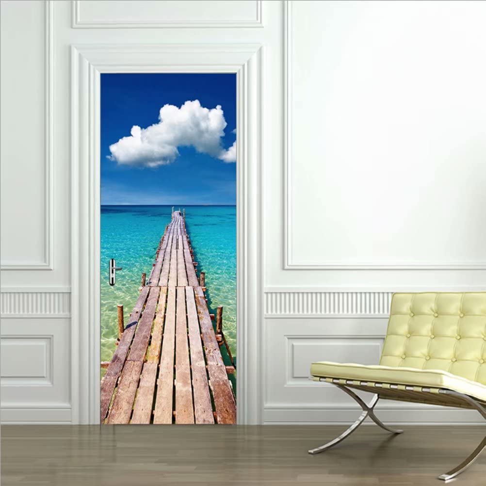 Наклейка на дверь, настенная бумага, 3D обои, сделай сам, постер, художественные фрески, домашний декор, наклейки с цитатой, украшение, самоклеящиеся съемные садовые