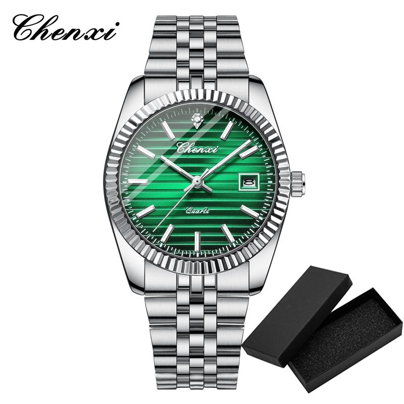Fashion Chenxi Business Sport Quartz Watch For Men Waterproof Luminous Classic Creative Clock Dial Calendar Full Stainless Steel