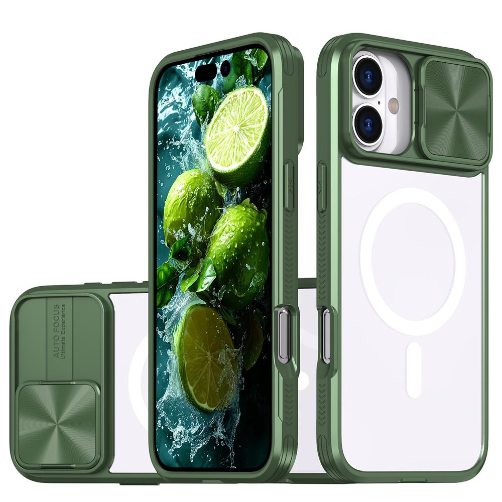 Slide Camera Lens Protection Clear For Magsafe Phone Case For 17 16 15 14 13 12 11 Pro Max Magnetic Wireless Charge Cover