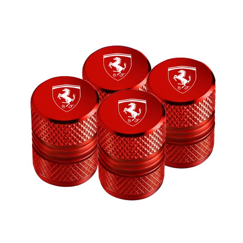 4Pcs Metal Car Tire Valve Cover Wheel Stem Cap For Ferrari 308 GT4 328 GTB GTS F355 360 Modena F430 458ltalia 488 GTB F8 Tributo HL3