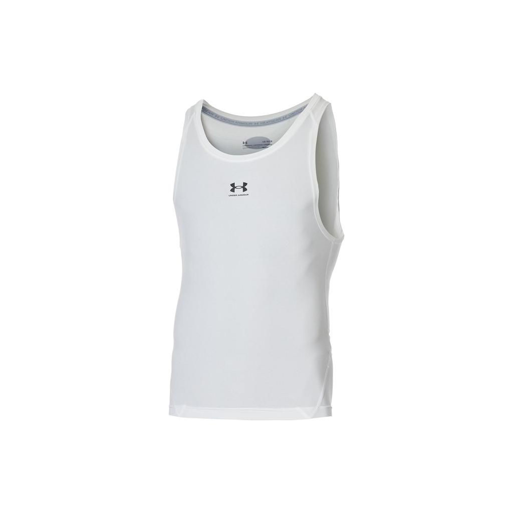 Under Armour Heat Gear Basketball Solid Slim Fit Quick Dry Sleeveless Top Men Tops White 1371947-100