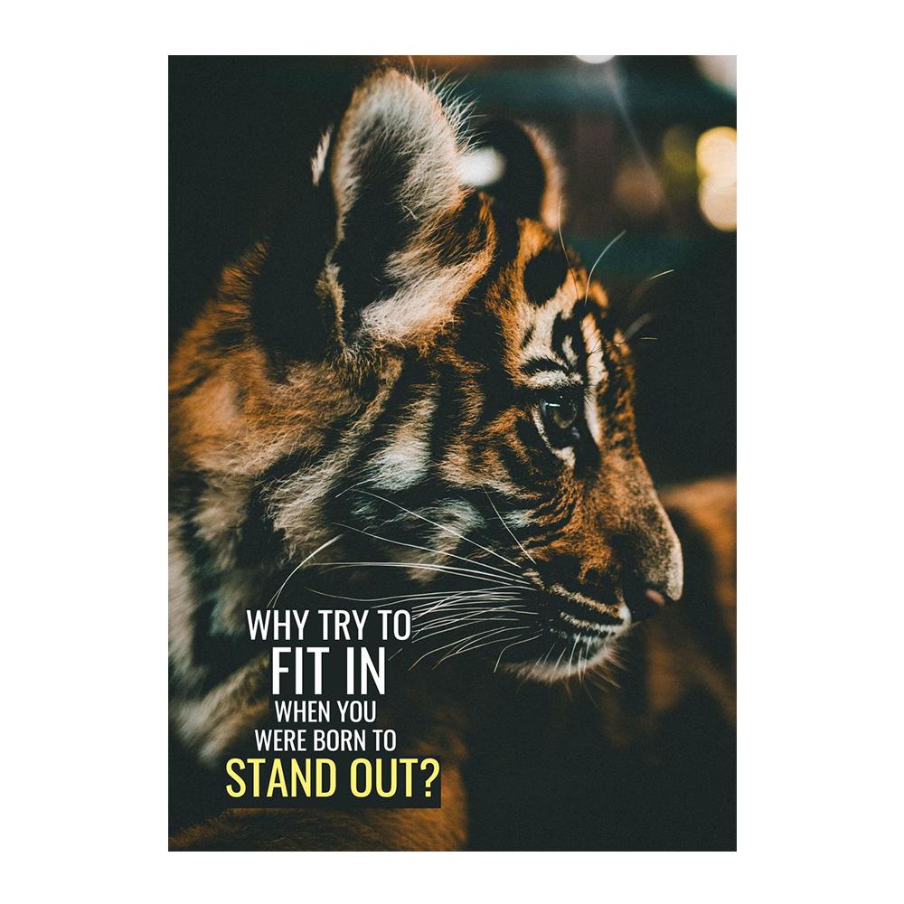 Motivational Quote Black Lion Tiger Canvas Paintings Inspired Art Classic Poster and Print Wall Painting for the Office of Home Decor