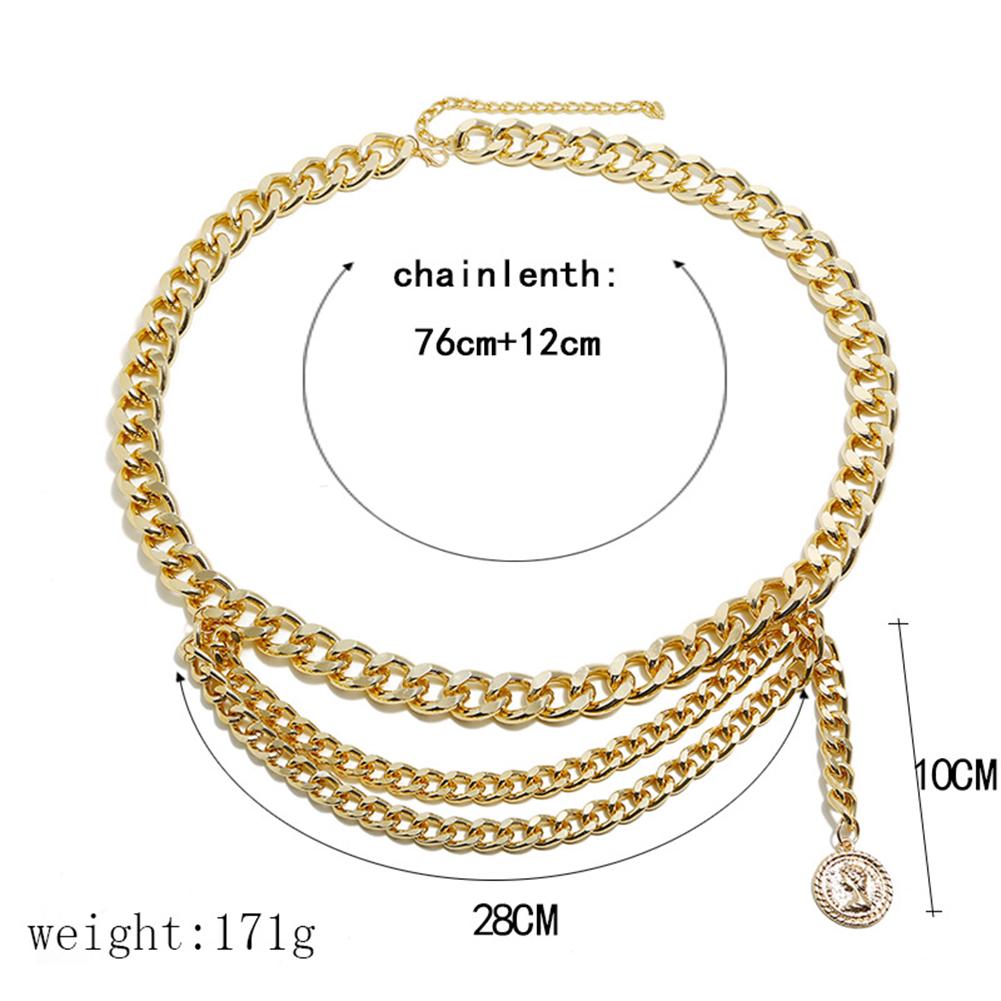 Women Vintage Style Retro Tassels Multiple Layer Waist Chain Embossed Body Chain