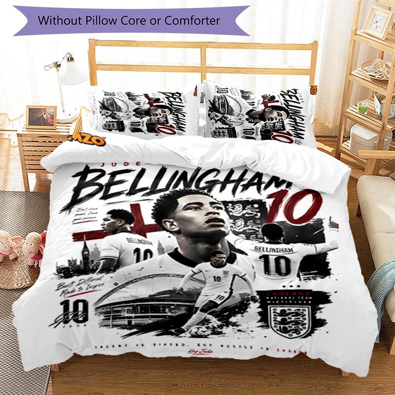 3pcs Jude Bellingham pattern bedding set duvet cover set includes duvet cover &pillowcases,perfect all season bedroom decoration&gift