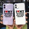 Милый Смешной Я Люблю Мою Девушку Чехол для Телефона для IPhone 11 12 13 14 Pro Max X XR 15 Прозрачный Парный Чехол для Пары Подарок для Девушки
