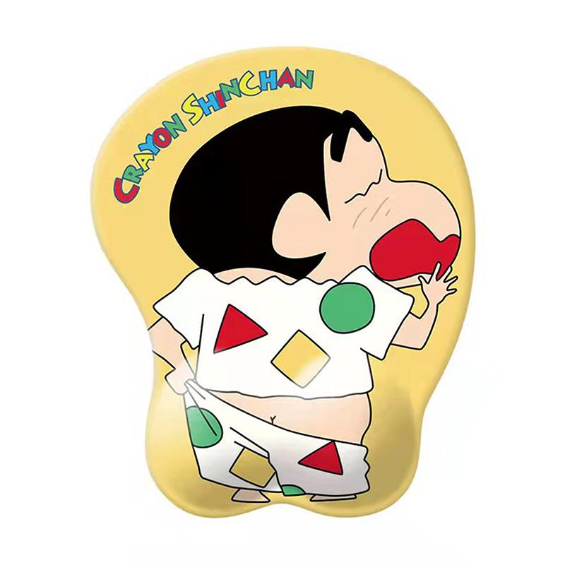 Аниме Коврик для мыши Crayon Shin-Chan с силиконовой подставкой для запястья 3D игровые коврики для мыши Нескользящий мягкий коврик для стола Подарок