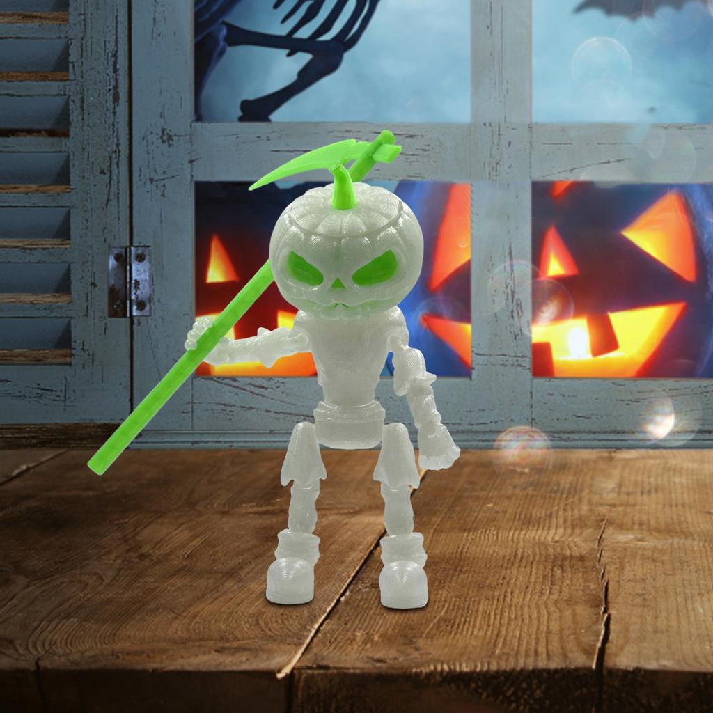 Украшения в виде черепов из тыкв на Хэллоуин с подвижными суставами и светящимися праздничными украшениями для сада