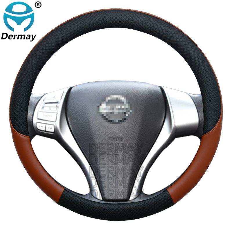 100% Бренд DERMAY Кожаная Накладка на Руль Спортивного Автомобиля для Nissan Tiida 2004~ Автоаксессуары