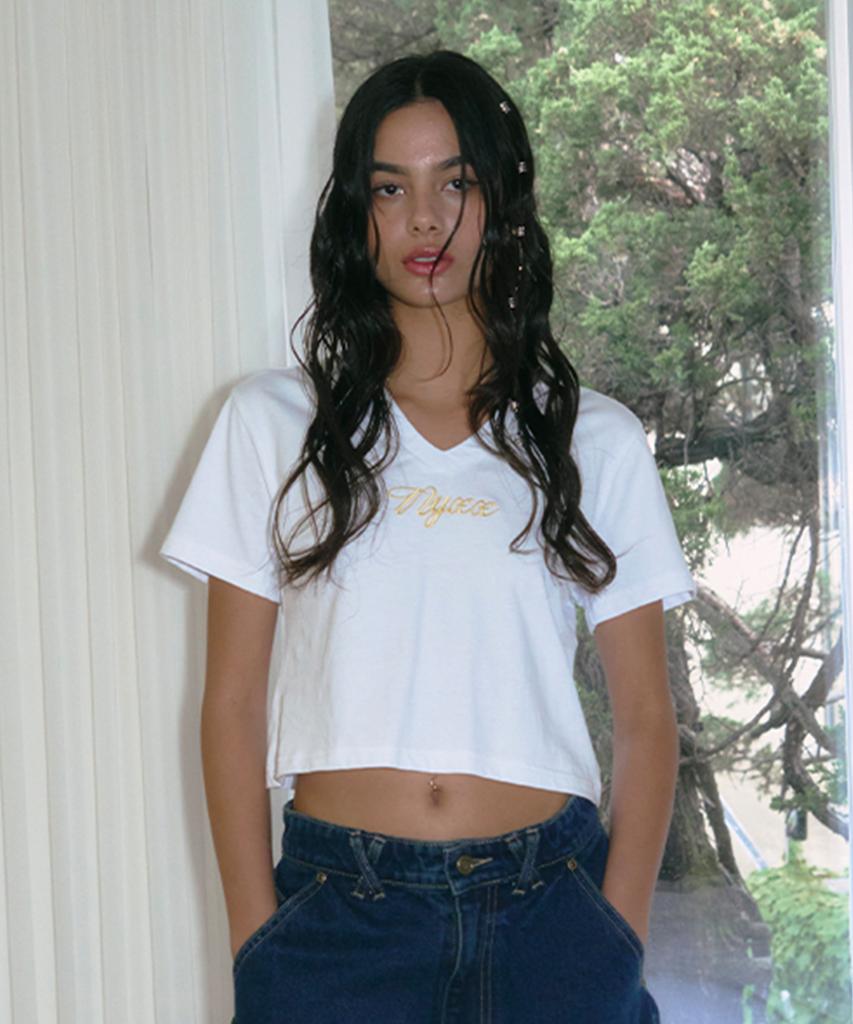 NYXX Crop Uniform Number 14 Tee White