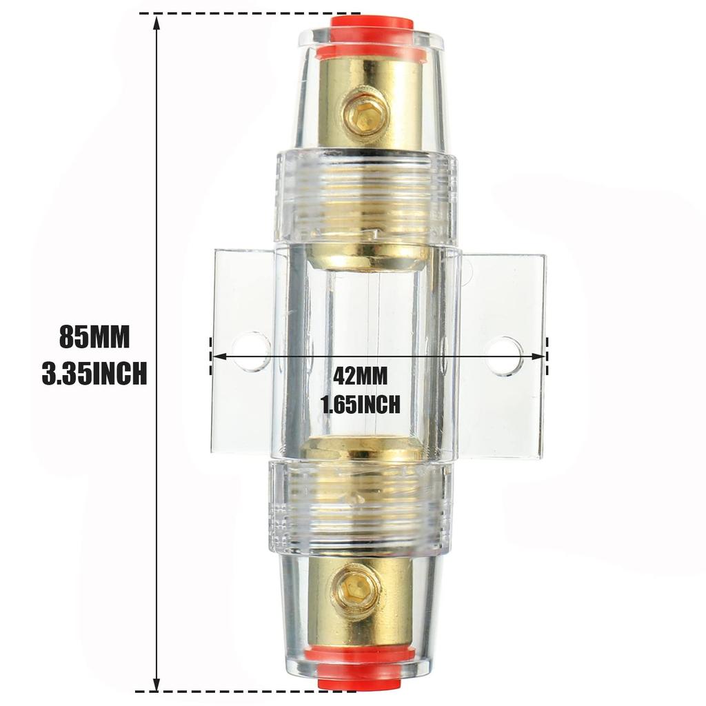 BOJACK 4-8 Gauge AWG in-line 20A AGU Fuse Holder with 20 Amp AGU Fuses for Car Audio, Alarm, Amplifier, Compressors, Waterproof Inline Fuse Holders