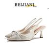 Туфли-лодочки Beijiani Satin Twist на шпильке - Женские сандалии с острым носком