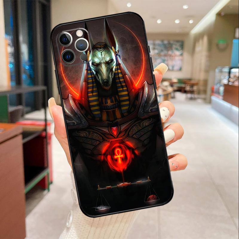 Чехол для телефона Древнеегипетский бог Анубис Для iPhone 16 15 14 11 12 13 17 Pro Max mini 15 Plus 16e 17 Air Защитная крышка