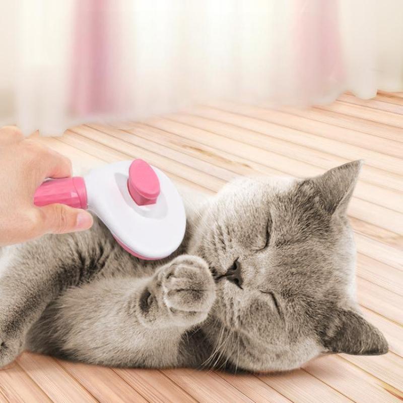 Pet Hair Removal Brush Dog Hair Comb Stainless Steel Automatic Hair Fading Cat Comb Pet Cleaning Grooming Supplies