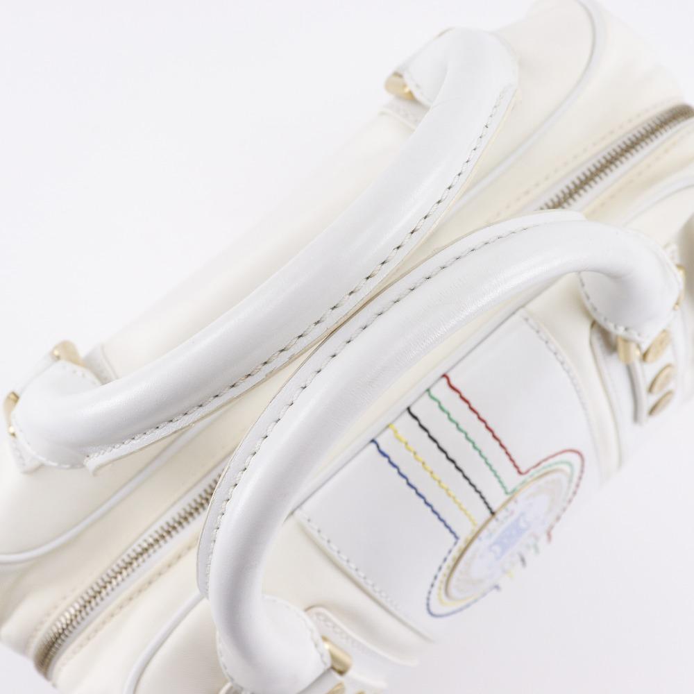 Celine Мини-сумка Boston 2004 Олимпиада в Афинах Лимитированная Белый нейлоновый канвас/кожа Женская Б/у