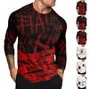 Halloween Print Raglan Sleeve Men's Long Sleeve Top