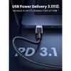 Кабель USB C UGREEN PD3.1 Type-C [PD 240 Вт, сверхбыстрая зарядка], совместимый с чипом PPS 2.0 E-Marker, оснащен прочной нейлоновой оплеткой 480 Мбит/с