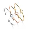 Proposal Gifts Jewelry Love Knot Bracelets Open Cuff Bangles for Women Girls Tie The Knot