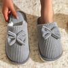 Fashion Women's Bow Slippers Fall/Winter Indoor Bedroom Floor Lightweight and Comfortable&Soft Warm Slippers for Home