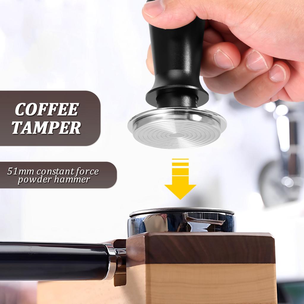 4Pcs 51mm Espresso Tamper Set Rustproof Design Professional Coffee Machine Tool Accessories Household Café Barista Amateurs Gift