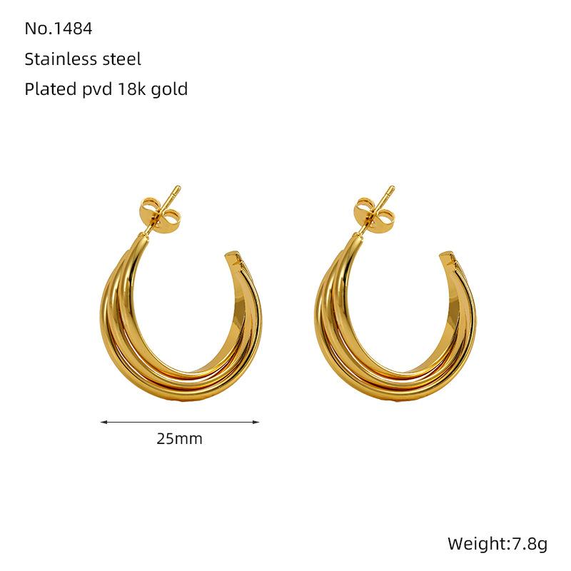 Модные серьги Niche, легкие, роскошные, темпераментные, универсальные, нерегулярные, высокочувствительные, серьги из титановой стали 18 карат