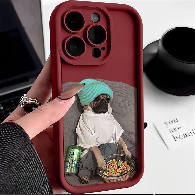 EMO щенок для чехла на мобильный телефон iPhone16plus 12promax противоударный 14 матовый 13 Apple XS нишевый