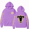 Anime Black Bulls Squad Emblem Hoodies Comfortable Long Sleeves Sweatshirts Men Women Casual Oversized Streetwear Tops