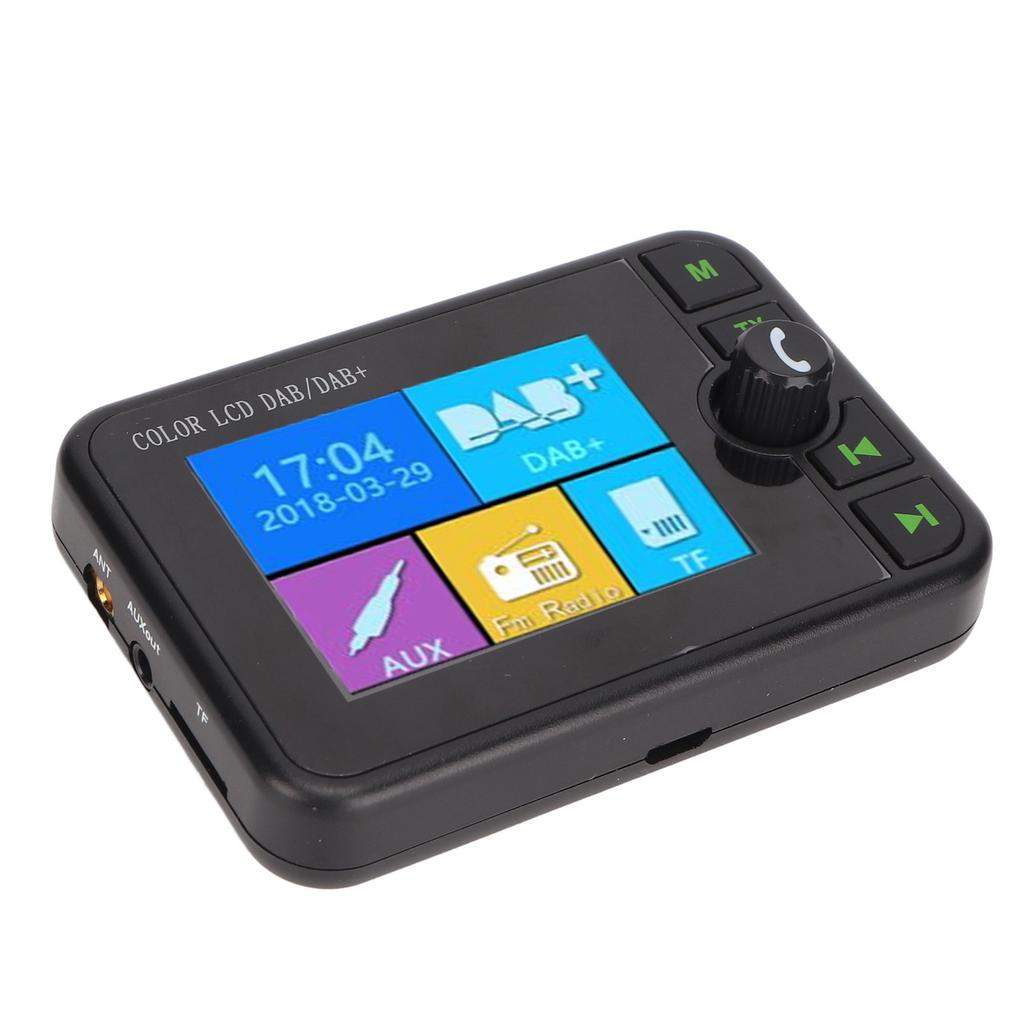 Автомобильный цифровой Bluetooth-ресивер DAB DAB+ FM Bluetooth Handsfree 2,4-дюймовый цветной ЖК-дисплей 3,5 мм