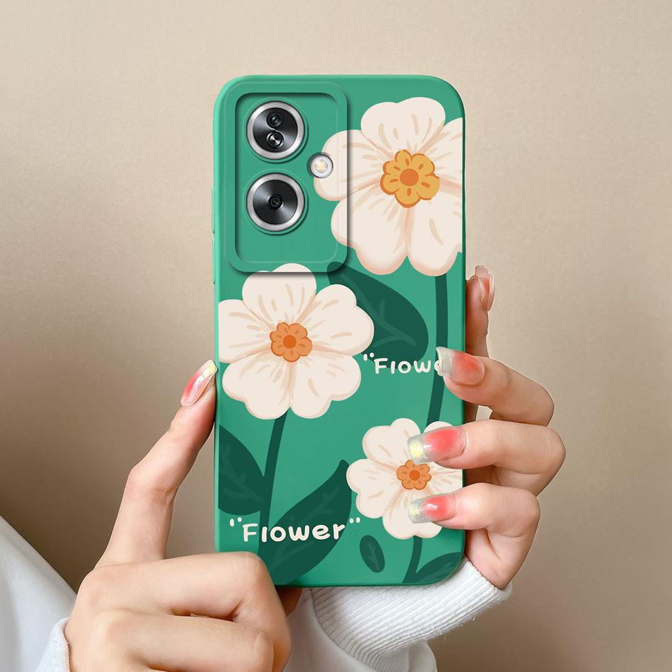 Чехол для OPPO A79 A2 5G Цветок Мягкий Жидкий Силикон Защита Камеры Ударопрочная Задняя Крышка Для OPPO A79 A2 Funda