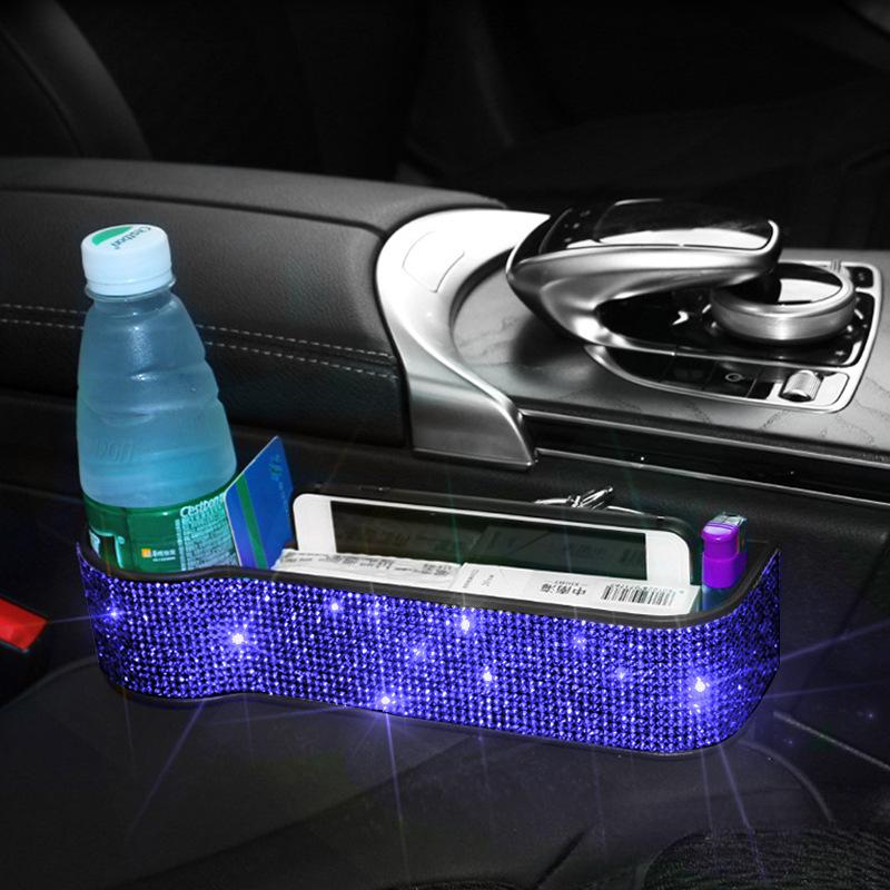 Роскошный бриллиантовый автомобильный ящик для хранения в щели Зарядное устройство Карман-щель для сиденья Органайзер для сиденья Держатель для карт, телефона, бутылок, стаканов Автомобильные аксессуары