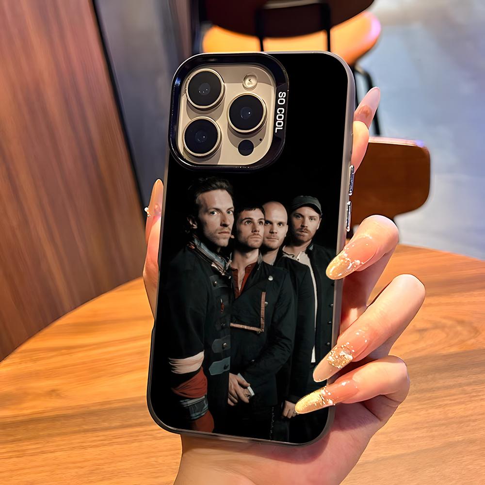 Moon Music Coldplay Band Phone Case For IPhone17 Air 16 15 14 Plus 13 12 11 Pro 7 8 XS Max XR Silver Black Bumper Case