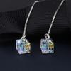 Women Hang Straight Crystal Earrings