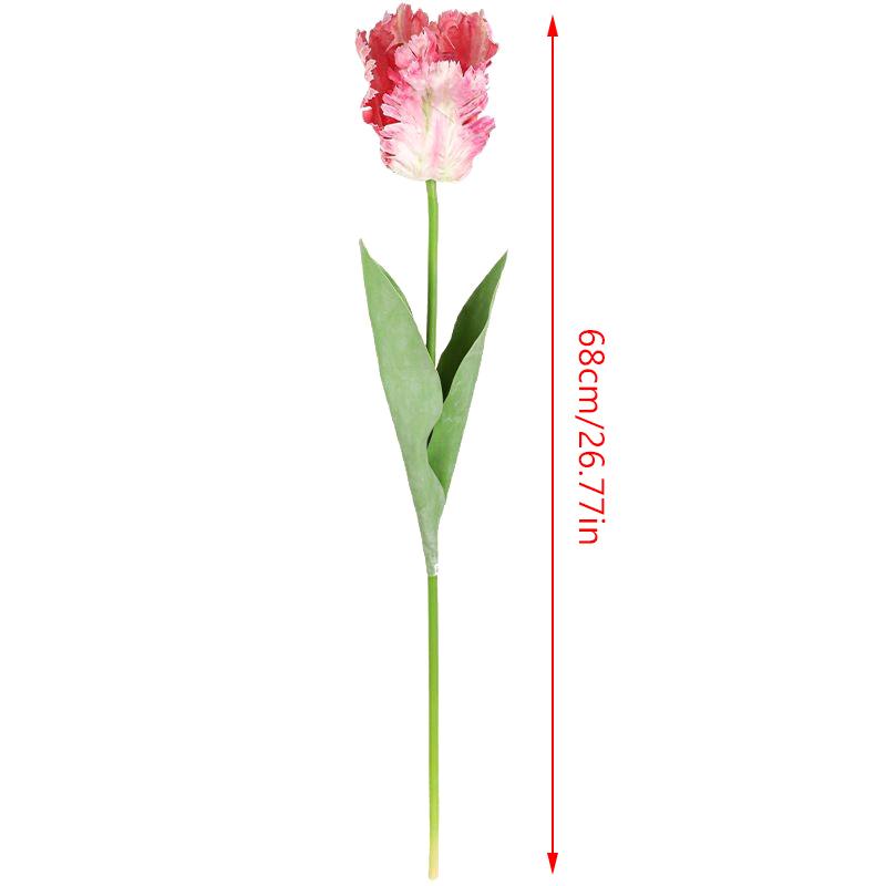 1 шт. Износостойкий 68 см Изысканное исполнение Длинный стебель 3D Тюльпан-попугай Искусственный цветок для дома