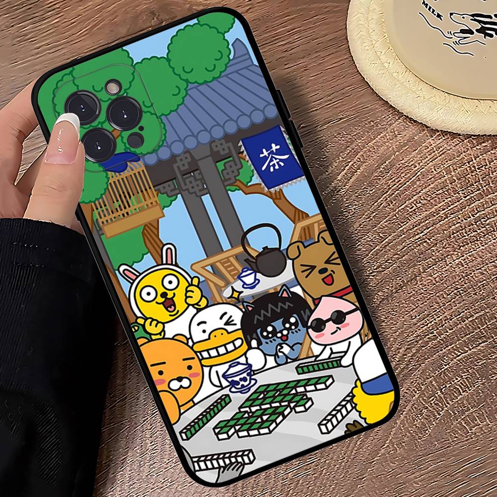 Cartoon K-KAKAO CUTE F-FRIENDS Phone Case For IPhone 17 16 15 14 13 12 Mini 11 Pro Plus Soft Silicone Cover