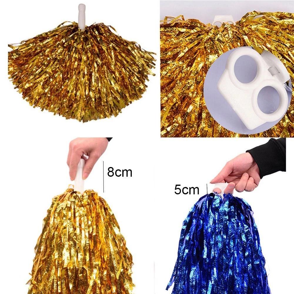 Cheerleading Pom Poms Metallic Pompoms Sports Pom Poms Lightweight Hand Flowers For Party Decorations Cheerleading School