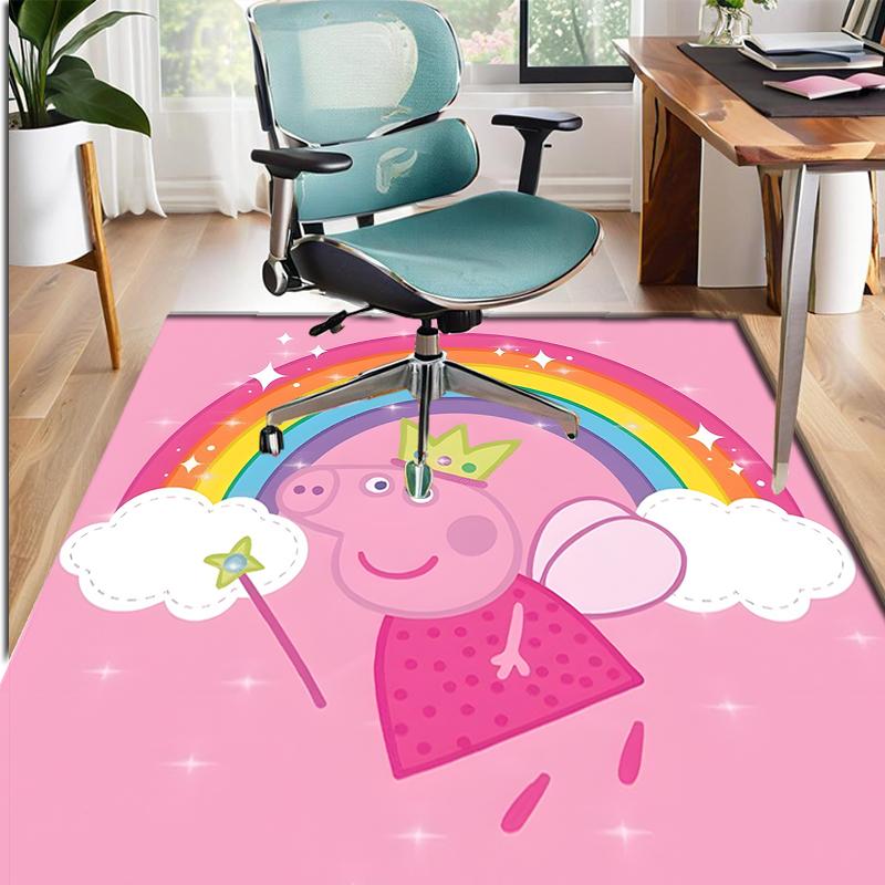 Peppa Pig Pattern Rug, Indoor/Outdoor Mat, for Picnic, Gameroom, Bedroom, Office, Living Room, Home Decor Carpet, Birthday Gift